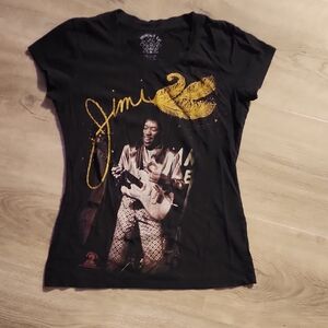 Wound Up Black Tee with Gold Graphic